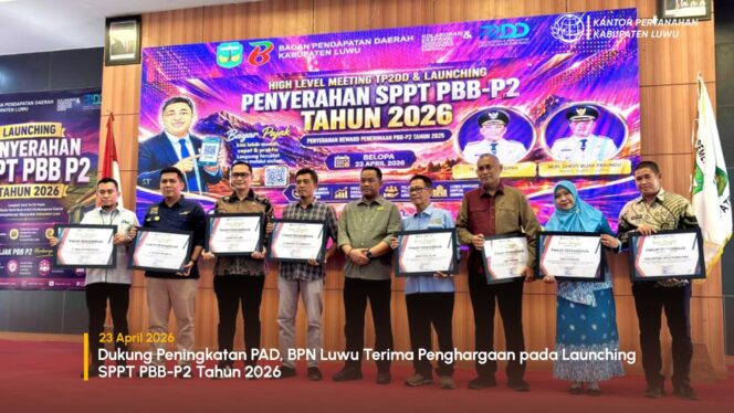 
					Dukung Peningkatan PAD, BPN Luwu Terima Penghargaan pada Launching SPPT PBB-P2 Tahun 2026