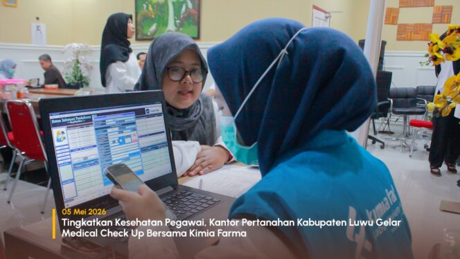 
					Tingkatkan Kesehatan Pegawai, Kantor Pertanahan Luwu Gelar Medical Check Up Bersama Kimia Farma