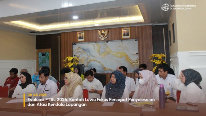 
					Kantah Luwu Evaluasi Progres PTSL 2026, Bahas Kendala Pelaksanaan di Lapangan