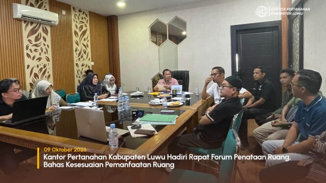 
					Kantor Pertanahan Kabupaten Luwu Hadiri Rapat Forum Penataan Ruang, Bahas Kesesuaian Pemanfaatan Ruang