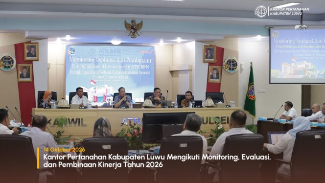 
					Kantor Pertanahan Kabupaten Luwu Mengikuti Monitoring, Evaluasi, dan Pembinaan Kinerja Tahun 2026