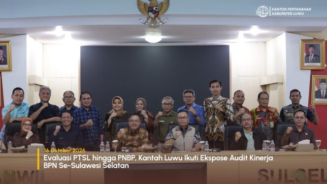 
					Evaluasi PTSL hingga PNBP, Kantah Luwu Ikuti Ekspose Audit Kinerja BPN Se-Sulawesi Selatan
