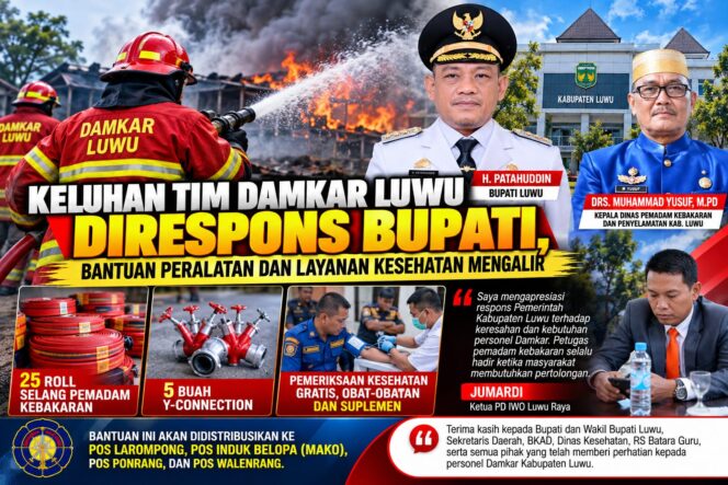 
					Keluhan Tim Damkar Luwu Direspons Bupati, Bantuan Peralatan dan Layanan Kesehatan Mengalir
